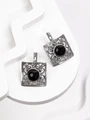 Серьги из серебра с агатом 3558