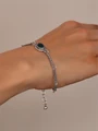 Браслет из серебра с хризопразом 3579