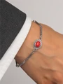 Браслет из серебра с кораллом 3511