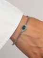 Браслет из серебра с хризопразом 3579
