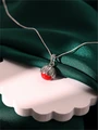 Кулон из серебра с синтетическим кораллом 4044