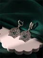 Серьги из серебра с хризопразом 4037