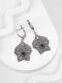 Серьги из серебра с хризопразом 4037