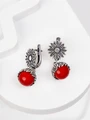 Серьги из серебра с кораллом 4039