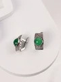Серьги из серебра с хризопразом 3541