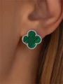 Серьги из серебра с малахитом 3804