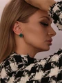 Серьги из серебра с малахитом 3804