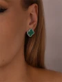 Серьги из серебра с малахитом 3804