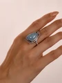 Кольцо из серебра с аквамарином 4291