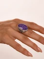 Кольцо из серебра с чароитом 4320