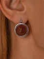 Серьги из серебра с сердоликом 3978