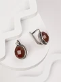 Серьги из серебра с сердоликом 3978