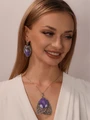 Серьги из серебра с чароитом 4281