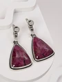 Серьги из серебра с эвдиалитом 4282