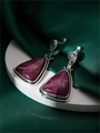 Серьги из серебра с эвдиалитом 4282
