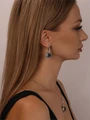 Серьги из серебра с лабрадором 4292