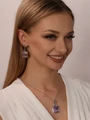 Серьги из серебра с чароитом 4301