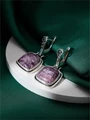 Серьги из серебра с чароитом 4301
