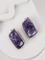 Серьги из серебра с чароитом 4304