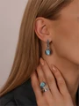 Серьги из серебра с ларимаром 4306