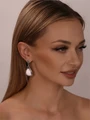 Серьги из серебра с розовым опалом 4310