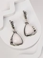 Серьги из серебра с розовым опалом 4310