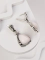 Серьги из серебра с розовым опалом 4310