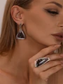 Серьги из серебра с эвдиалитом 4312