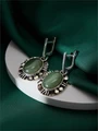 Серьги из серебра с нефритом 4317
