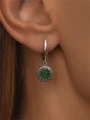 Серьги из серебра с хризопразом 4189