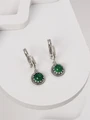 Серьги из серебра с хризопразом 4189