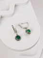 Серьги из серебра с хризопразом 4189