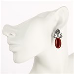 Серьги из серебра с сердоликом 1919