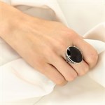 Кольцо из серебра с агатом 1477