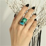 Кольцо из серебра с хризоколлой 1840