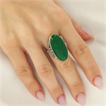 Кольцо из серебра с хризопразом 1618