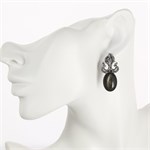 Серьги из серебра с кошачьим глазом 1901