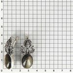 Серьги из серебра с кошачьим глазом 1901