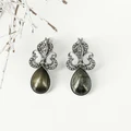 Серьги из серебра с кошачьим глазом 1928