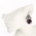 Серьги из серебра с аметистом 1890
