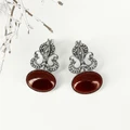 Серьги из серебра с сердоликом 1920