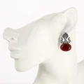 Серьги из серебра с сердоликом 1920