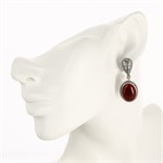 Серьги из серебра с сердоликом 1937