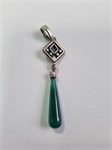 Подвеска из серебра с хризопразом 1763