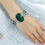 Браслет из серебра с хризопразом 2201