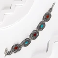 Браслет из серебра с сердоликом и бирюзой 2155