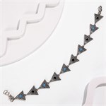 Браслет из серебра с бирюзой и агатом 2196