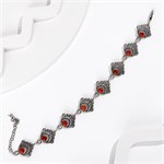 Браслет из серебра с сердоликом 2293