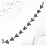 Браслет из серебра с сердоликом и агатом 2305