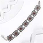 Браслет из серебра с сердоликом 2307